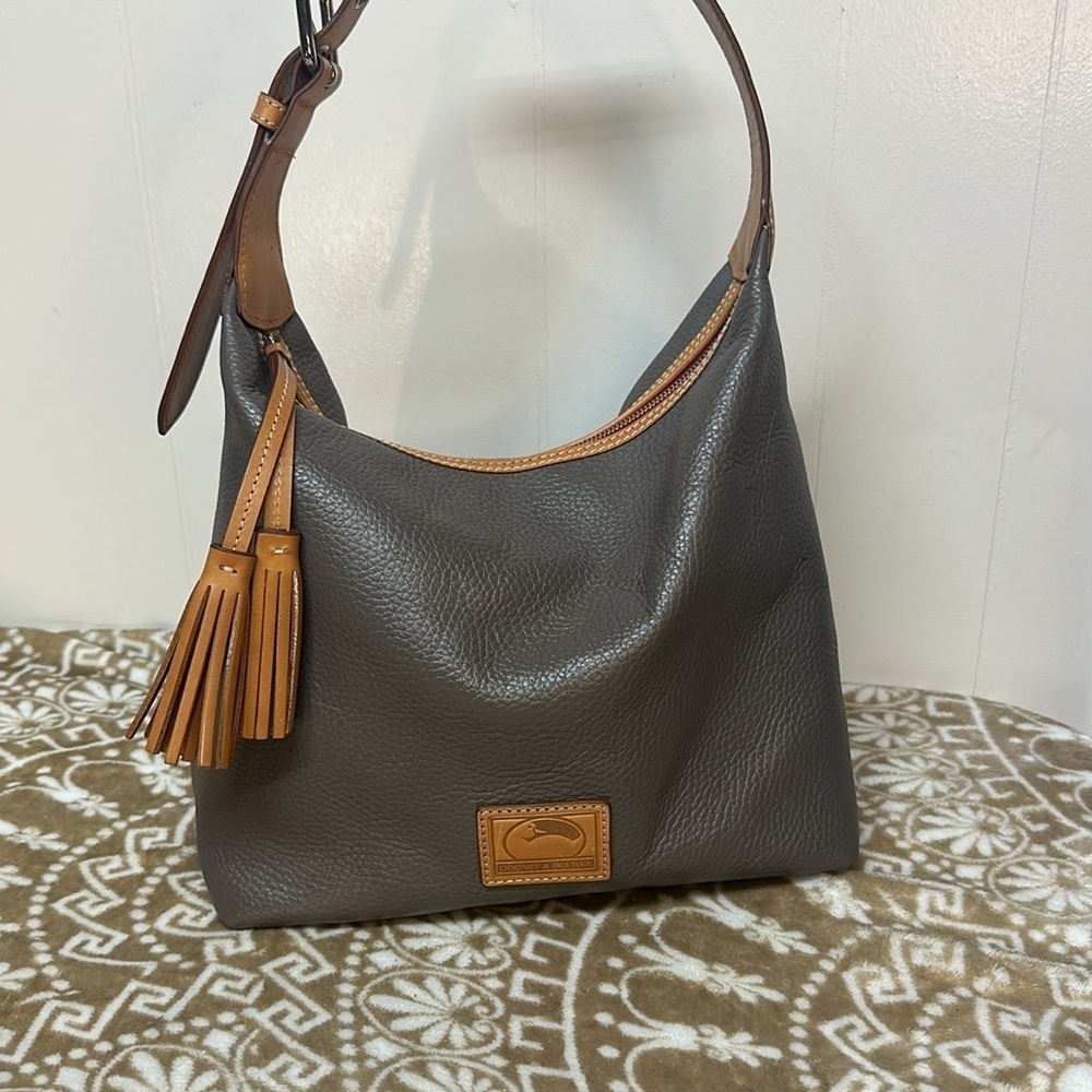 Dooney & Bourke Patterson Paige Gray Pebble Leather Hobo Bag, $298 - Picture 3 of 13